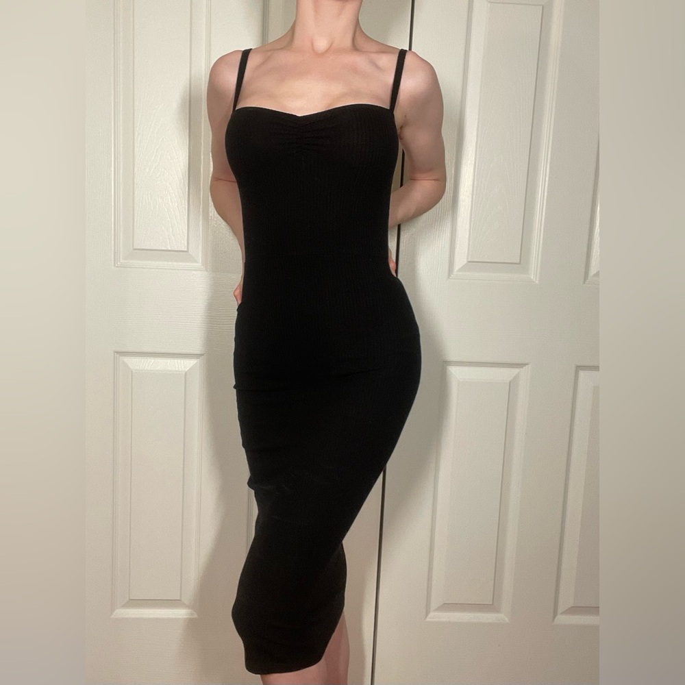 Reformation Ribbed Sleeveless Bodycon Midi Dress